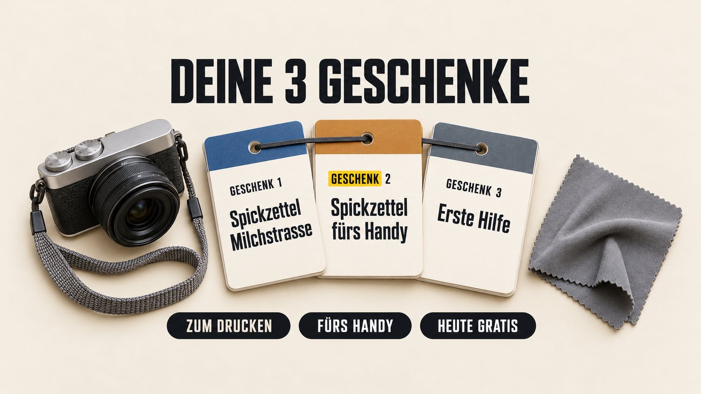 3 Geschenke: Spickzettel Milchstrasse, Spickzettel fürs Handy und Erste Hilfe