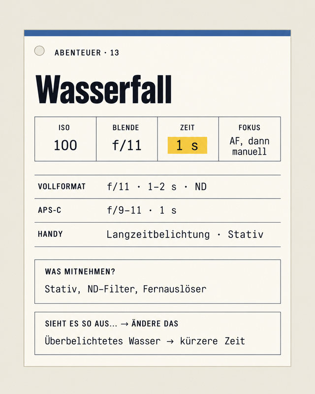 Abenteuer 13, Wasserfall