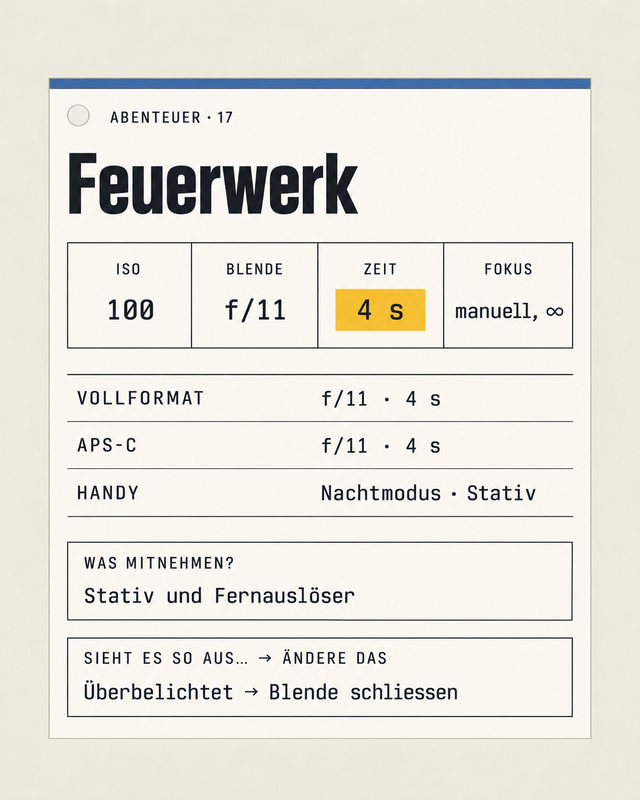Abenteuer 17, Feuerwerk